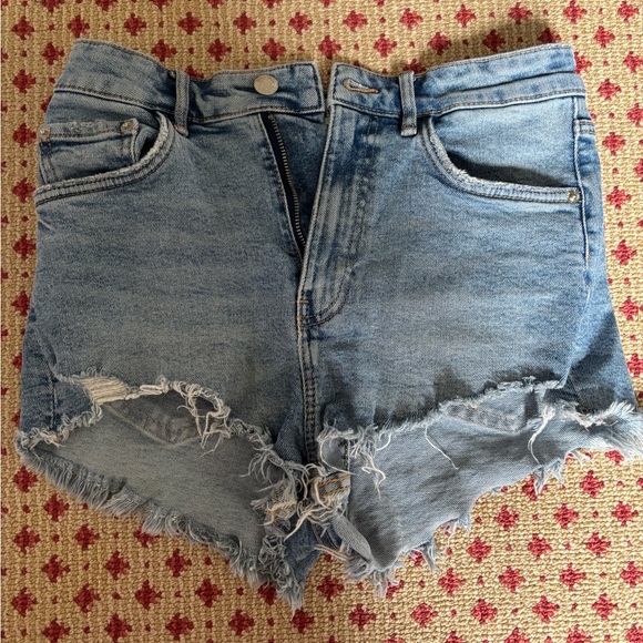 Zara Pants - Zara Blue Jean Shorts Distressed High-Waisted